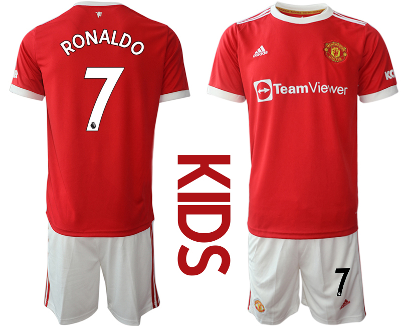 Youth 2021-2022 Club Manchester United home red #7 Soccer Jersey